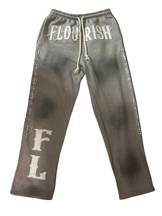 Grey “Flourish.” Sweatpants