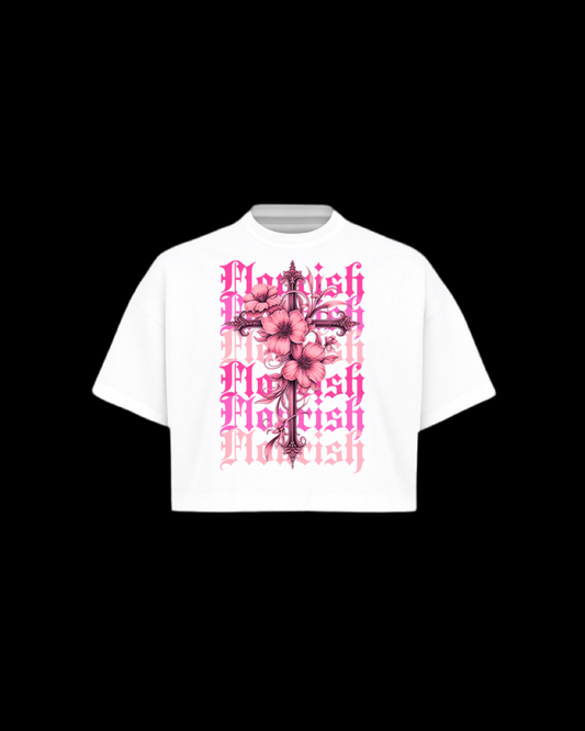 “FTF” White Bloom Tee
