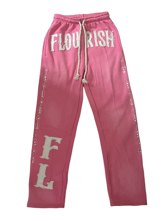 Pink “Flourish.” Sweatpants