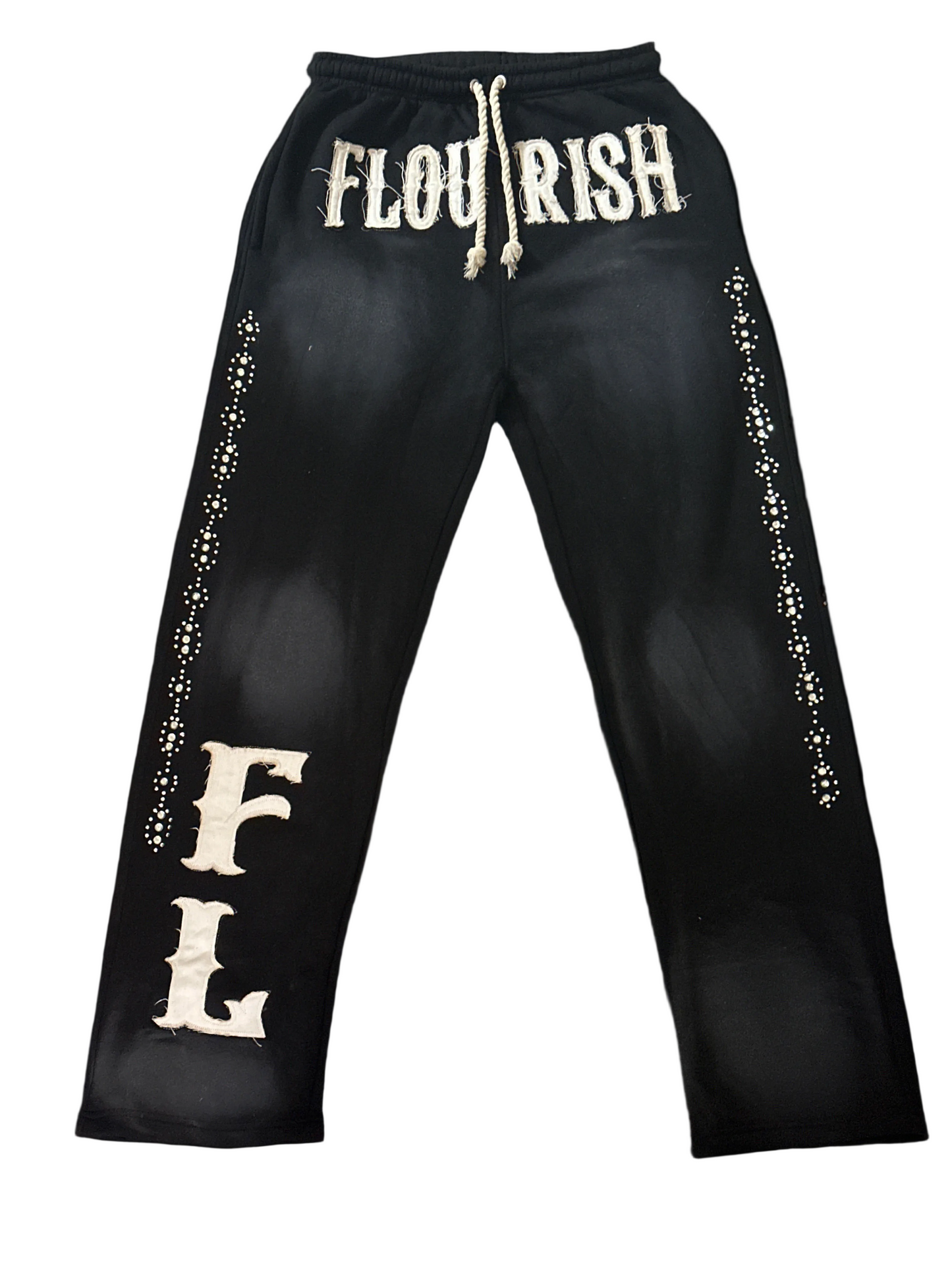 Black “Flourish.” Sweatpants